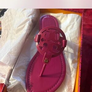 Tory Burch Pink Sandals with Signature Medallion